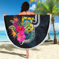 Tuvalu Polynesian Beach Blanket - Tropical Flower - Polynesian Pride