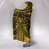 Samoa Blanket - Coat Of Arm Gold - Black - Polynesian Pride