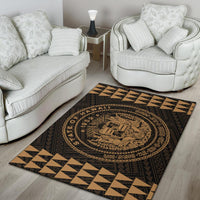 Kakau Seal Of Hawaii Polynesian - Gold Rug - Polynesian Pride