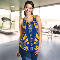 Nauru Women Racerback Tank - Polynesian Tattoo Flag - Polynesian Pride