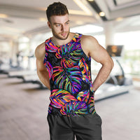 Palm Leaves Men's Tank Top - Neon Color - Polynesian Pride