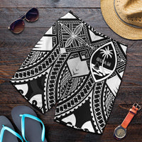 Guam Polynesian Men's Shorts - Guam White Seal with Polynesian Tattoo Ver 01 - Polynesian Pride
