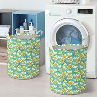 Tropical Plumeria Blue Hawaii Laundry Basket AH - Polynesian Pride