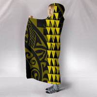 Hawaii Kakau Yellow Polynesian Hooded Blanket - Polynesian Pride