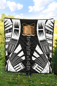 Tokelau Premium Quilt - Tokelau Coat Of Arms Polynesian White Tattoo - Polynesian Pride