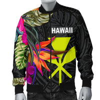 Hawaii Men's Bomber Jacket - Hibiscus Polynesian Pattern - Polynesian Pride