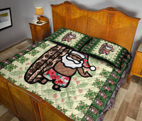 Hawaiian Quilt Christmas - Santa Claus Surf Quilt Bed Set - AH - Polynesian Pride