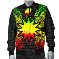 Nauru Polynesian Men's Bomber Jacket Map Reggae - Polynesian Pride
