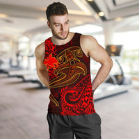 Papua New Guinea Men's Tank Top - Red Shark Polynesian Tattoo - Polynesian Pride