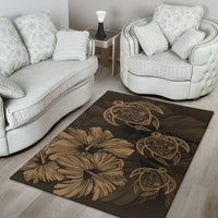 Hawaiian Map Hibiscus Flowers Vintage Polynesian Rug AH - Polynesian Pride