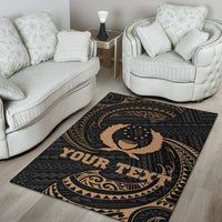 Pohnpei Micronesia Custom Personalised Area Rug - Gold Tribal Wave - Polynesian Pride