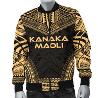 Kanaka Maoli Polynesian Chief Men's Bomber Jacket - Gold Version - Polynesian Pride