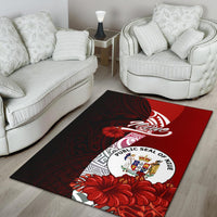 Niue Polynesian Area Rug - Coat Of Arm With Hibiscus - Polynesian Pride
