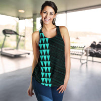 Hawaii Kakau Polynesian Anchor Women's Racerback Tank - Turquoise - Polynesian Pride