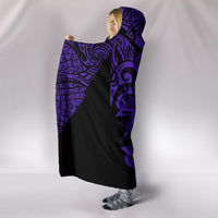 Hawaii Turtle Polynesian Hooded Blanket - Purple - Armor Style - Polynesian Pride