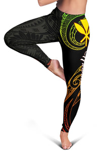 Hawaiian Kanaka Polynesian Women's Leggings - Black - Hana Style - AH - Polynesian Pride