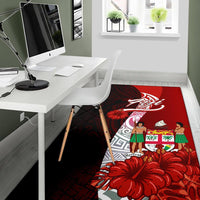 Fiji Polynesian Area Rug - Coat Of Arm With Hibiscus - Polynesian Pride