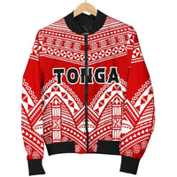 Tonga Polynesian Tribal Pattern Men's Bomber Jacket Red - Polynesian Pride