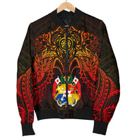 Tonga Polynesian Bomber Jacket (Men) - Red Manta Ray - Polynesian Pride
