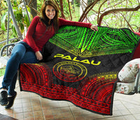 Palau Premium Quilt - Palau Seal Polynesian Chief Reggae Version - Polynesian Pride