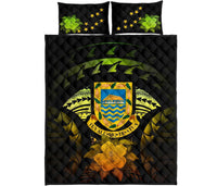 Tuvalu Polynesian Quilt Bed Set Hibiscus Reggae - Polynesian Pride