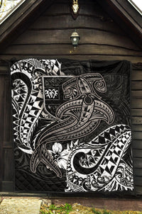 Fiji Premium Quilt - White Shark Polynesian Tattoo - Polynesian Pride