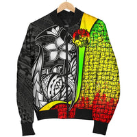 Tonga Micronesia Men's Bomber Jackets Reggae - Turtle With Hook - Polynesian Pride