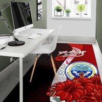 Federated States Of Micronesia Polynesian Area Rug - Coat Of Arm With Hibiscus - Polynesian Pride