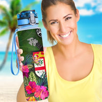 Fiji Hydro Tracking Bottle - Turtle Plumeria Banana Leaf - Polynesian Pride