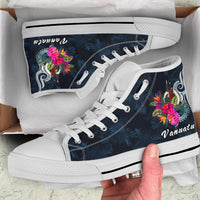 Vanuatu Polynesian High Top Shoes - Tropical Flower - Polynesian Pride