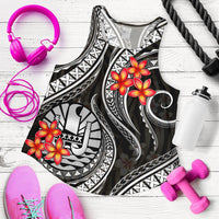 Tahiti Polynesian Women Racerback Tank - White Plumeria - Polynesian Pride