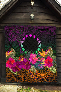 Cook Islands Polynesian Premium Quilt - Summer Hibiscus - Polynesian Pride