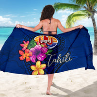 Tahiti Polynesian Sarong - Floral With Seal Blue - Polynesian Pride