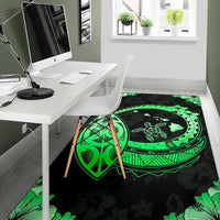 Hawaii Turtle Hibiscus Corner Map Polynesian Area Rug AH - Polynesian Pride
