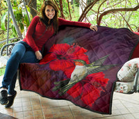 Hibiscus Hummingbird Premium Quilt - Polynesian Pride