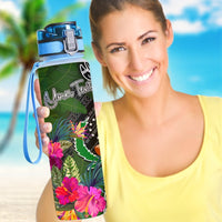 Pohnpei Custom Personalised Hydro Tracking Bottle - Turtle Plumeria Banana Leaf - Polynesian Pride
