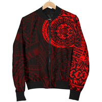 Polynesian Tattoo Style Men's Bomber Jacket Red - Polynesian Pride