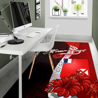 Wallis and Futuna Polynesian Custom Personalised Area Rug - Coat Of Arm With Hibiscus - Polynesian Pride