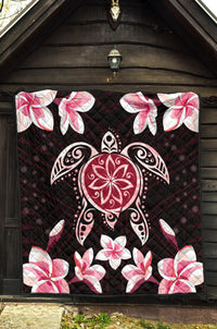 Hawaiian Pinky Turtle Plumeria Quilt - Polynesian Pride