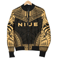 Niue Polynesian Chief Men's Bomber Jacket - Gold Version - Polynesian Pride