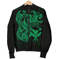 Polynesian Hawaii Men's Bomber Jacket - Kanaka Maoli Green Turtle Green - Polynesian Pride