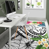 Kosrae Polynesian Area Rug - Summer Plumeria (White) - Polynesian Pride
