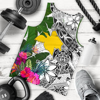 Papua New Guinea Custom Personalised Men's Tank Top White - Turtle Plumeria Banana Leaf White - Polynesian Pride
