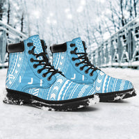 Fiji Leather Boots - Polynesian Flag Chief Version - Polynesian Pride