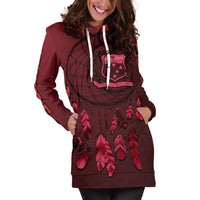Samoa Hoodie Dress - Samoa Coat Of Arms Dreamcatcher Red Version - Polynesian Pride
