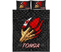 Tonga Quilt Bed Set - Tonga In Me (Black) - Polynesian Pride
