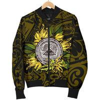 American samoa Men's Bomber Jacket Ylang Ylang Flowers - Polynesian Pride