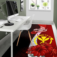 Hawai Polynesian Area Rug - Coat Of Arm With Hibiscus - Polynesian Pride