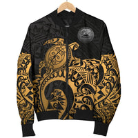 American Samoa Polynesian Bomber Jacket (Men) - Polynesian Turtle (Golden) - Polynesian Pride