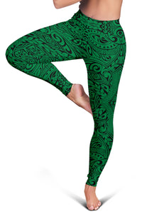 Polynesian Culture Old Green Hawaii Women's Leggings AH - Polynesian Pride